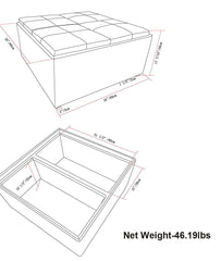 Avalon Square Coffee Table Storage Ottoman