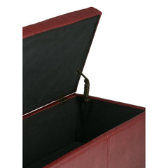 Avalon 48 inch Wide Storage Ottoman Bench in Red Vegan Leather