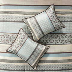 7 Piece Comforter Set Blue Queen