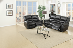 Modern 2pc Living Room Set 1x Sofa 1x Loveseat Horizontal And Light Vertical Tufting Nailhead Trim Cushion Backrest Black Finish Primary Living Room Furniture