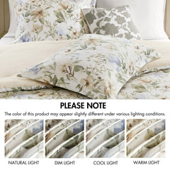 6PCS Cal King Cotton Sateen Print Oversized Comforter Set