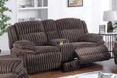 Manual Motion Loveseat Recliner Fur-Like Corduroy in Chocolate