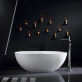 65.2 inch freestanding solid surface soaking bathtub for bathroom