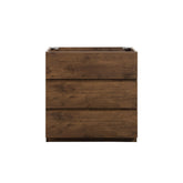 Alice-30F-105,Floor cabinet WITHOUT basin, Walnut color, With three drawers, Pre-assembled