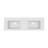 BB02-60-101H-2, Integrated solid surface basin WITHOUT drain and faucet, glossy white color