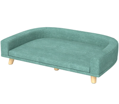 Pet Sofa Couch Bed with Washable Cushion for Large Dogs, Cats, Green