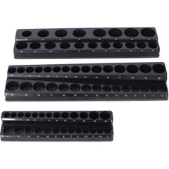 3 Piece metric Magnetic Socket Organizers, Socket Organizers for Toolboxes, Socket Organizer, Magnetic Socket Holder, Black Tool Box Organizer.3set,black,Metric