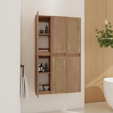 36" Bathroom Side Cabinet,6-Soft Close Doors,Float Mounting Design, 00512IMO*3-00112IMO*3 (KD-Packing)