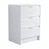 24" Freestanding Bathroom Storage Cabinet, 3-Soft Close Drawer, Glossy White,(KD-Packing)
