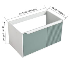 36'' Floating Wall-Mounted Bathroom Vanity & Soft-Close Cabinet Door(Only Vanity ,without Basin)