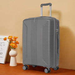 20"/24"/28" 3 pcs/set in PP Spinner Wheel Luggage, Carry on Suitcase, Matching Color, Combination Lock (Silver grey)