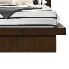 Tokyo Cappuccino Wood Queen LED Panel Bed