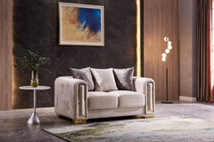 Modern Style Loveseat in Beige same as B009141288 (CA inventory)