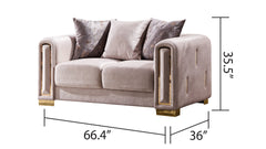 Modern Style Loveseat in Beige same as B009141288 (CA inventory)