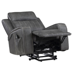 McKinley Grey Upholstered Power Lift Recliner Chair
