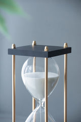 Set of 2, 4x4x9" Hour Glass In Stand (Approx.30Minutes), White