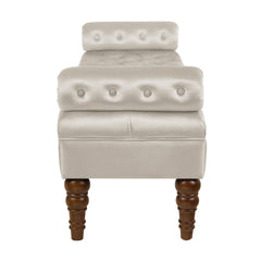Velvet Long bed Bench for Bedroom,Upholstered Window Bench with Tufted Button,Entryway Bench,Bolster Bench for Living Room-Champagne