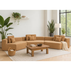181"Extra Large Multi-Seat Modular Sofa with Teddy Sherpa Fabric, Full-Foam Cushion Sectional Couch, Includes 9 Soft Pillows, High-Density Foam, Flexible Layout for Spacious Living Rooms33017-3-Brown