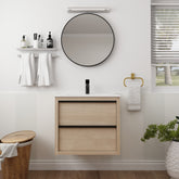 24" Bathroom Vanity with 2 Soft Close drawers, White Ceramic Basin-BVA02524PLO-G-BL9060B(W1286S00034)
