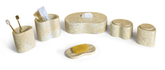 Gold Yellow Beige natural marble bathroom accessories set, natural stone, genuine marble, real marble