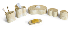 Gold Yellow Beige natural marble bathroom accessories set, natural stone, genuine marble, real marble