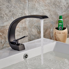 Black Bathroom Faucet, Brushed Black Faucet for Bathroom Sink, Black Single Hole Bathroom Faucet Modern Single Handle Vanity Basin Faucet