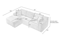 L-Shaped Cloud Sectional Sofa with Deep Seat,No Assembly Required,Modular Couches Sleeper for Living Room,Bedroom,Apartment,Dark Grey