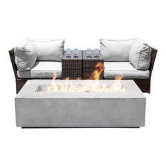 Pre-Built Outdoor Conversation Set for 2 with Cushions & Concrete Fire Table