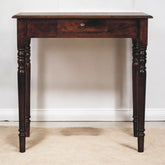 Solid Wood California Walnut Writing Desk, 1-Drawer, Brown