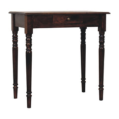 Solid Wood California Walnut Writing Desk, 1-Drawer, Brown