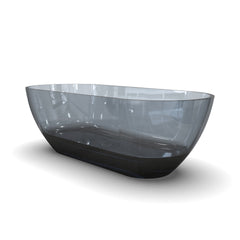 68.9 inch translucent grey blue oval freestanding soaking bathtub for bathroom