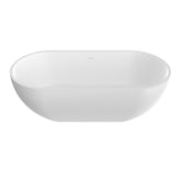 63 inch stone resin solid surface oval shape freestanding bathtub for the bathroom