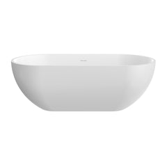 63 inch stone resin solid surface oval shape freestanding bathtub for the bathroom
