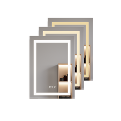 26x20 inch Bathroom Medicine Cabinet with LED Mirror, Anti-Fog, Waterproof, 3000K~6000K Single Door Lighted Bathroom Cabinet with Touch Swich, Dimmable,Recessed or Surface Mount (Right Door)