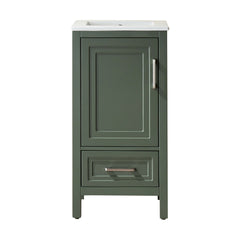 Fully Assembled 18'' Green Freestanding Single Bathroom Vanity with Top