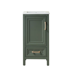 Fully Assembled 18'' Green Freestanding Single Bathroom Vanity with Top