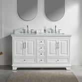 Fully Assembled 60'' Freestanding Double Bathroom Vanity with Artificial Stone