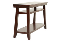 Bold Simple Walnut Finish 1pc Console Table Under-Table Shelf Storage Living Room Sofa Table Rubberwood Veneer