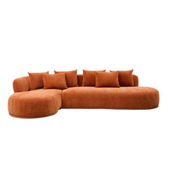 134.63'' Oversized L-Shape Sectional Sofa Couch with Facing Chaise Left Sofa with Deep Seat for Living Room ORANAGE
