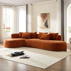 134.63'' Oversized L-Shape Sectional Sofa Couch with Facing Chaise Left Sofa with Deep Seat for Living Room ORANAGE