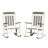 Outdoor Rocking Chairs Set of 2, Durable HDPE Patio Oversized Rockers for Adults, Porch Rocking Chair with 380lbs Support, Weather-Resistant
