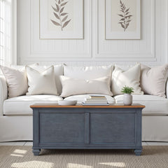 40 inch Lift-Top Coffee Table, No Assembly Required, Corduroy Blue Finish