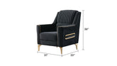 Melody Modern Contemporary Velvet Upholstered 3PC(Sofa + Loveseat + Chair) Sleeper Convertible made with wood and Iron in Black (NJ INVENTORY)