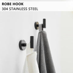 8-Pieces Black Bathroom Accessories Set, Stainless Steel Bathroom Hardware Set, Bath Towel Bar Set, Towel Racks for Bathroom Wall Mounted.