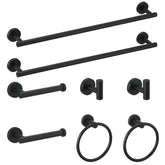 8-Pieces Black Bathroom Accessories Set, Stainless Steel Bathroom Hardware Set, Bath Towel Bar Set, Towel Racks for Bathroom Wall Mounted.