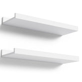 Floating Shelves Wall Mounted Set of 2, Modern White Shelves for Room