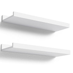 Floating Shelves Wall Mounted Set of 2, Modern White Shelves for Room