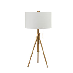 Vintage Look 1pc Floor Lamp Stained Gold Tripod Legs Unique Lamp Pull Switch 32"H
