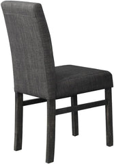 5 Piece Transitional Dining Room Set 48" Wood Dining Table with 4 Upholstered Side Chairs, Charcoal Finish