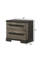 1pc Contemporary 2-Drawer Storage Nightstand Chalk White and Black Finish Wooden Bedroom Furniture